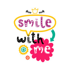 Vector poster with phrase and decor elements