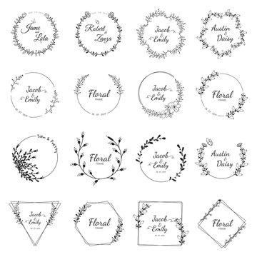 Wedding wreath collection for wedding Premium vector