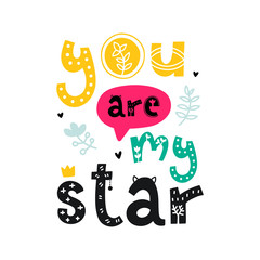 Vector poster with phrase and decor elements