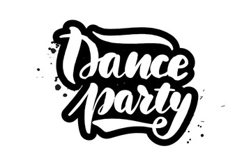brush lettering dance party