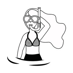 Girl with summer swimwear design