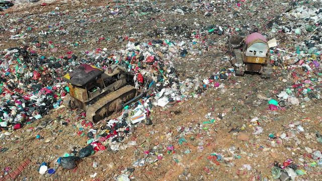 Plastic pollution crisis. Trash sent to Malaysia for recycling is instead dumped in a giant garbage mountain