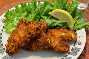Fresh fried fish fillets. The fish pictured is snakehead caught in northern Virginia