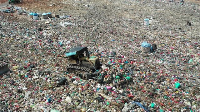 Plastic pollution crisis. Trash sent to Malaysia for recycling is instead dumped in a giant garbage mountain