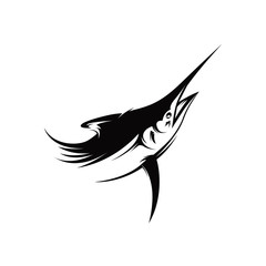 Marlin, Tuna Fish, Fishing Tuna Retro logo design inspiration vector