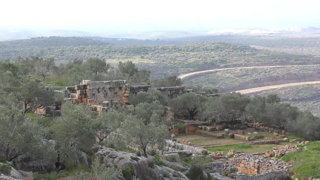 Deir Qal'a, Monastery of the Castle, ruins of a Roman fortress and Byzantine monastery. Located in Western Samaria, near the village Peduel.