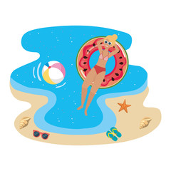 Girl with summer swimwear design