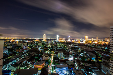 Rama Pier 3- Bangkok: 26 May 2019, the evening atmosphere on the Chao Phraya River near the Bhumibol Bridge which is used for traveling in Yan Nawa, Thailand