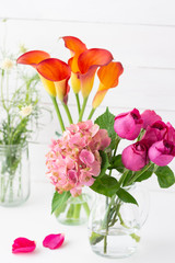 バラ　あじさい　カラー