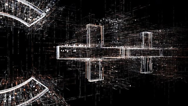 4k C++ Programming language word tag cloud;binary computer code.The Matrix style binary computer code shaped text design animation;changing from zero to one digits;abstract future tech background.