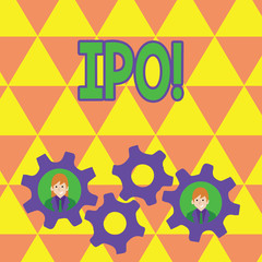 Word writing text Ipo. Business concept for Initial Public Offering First time stock of company is offered to public
