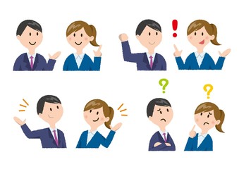 ビジネス_男女　ハンドサイン