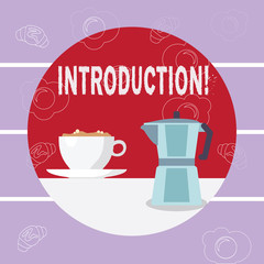 Writing note showing Introduction. Business photo showcasing First part of a document Formal presentation to an audience