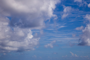 Fototapeta na wymiar White fluffy clouds with a beautiful blue sky