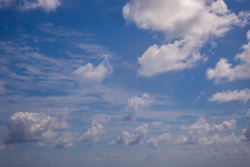 Fototapeta premium White fluffy clouds with a beautiful blue sky