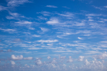 White fluffy clouds with a beautiful blue sky