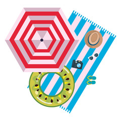 Summer and vacation icon set design