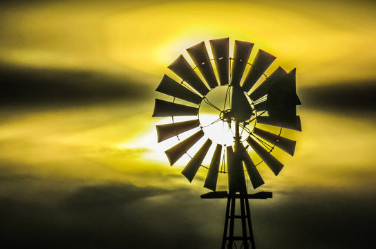 2-14-19: Sunset windmill