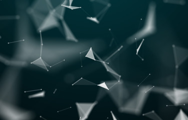 Abstract polygonal space low poly dark background with connecting dots and lines. Connection structure. 3d rendering - Illustration