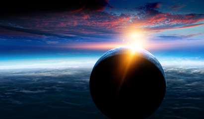 Abstract planets and space background