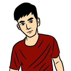 Cartoon man on white background