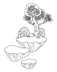 Isolated abstract and season tree design