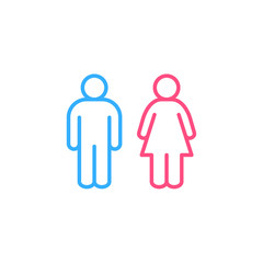 gender pink and blue icon vector on white background editable. Male and Female gender symbol. Man Woman sign. 