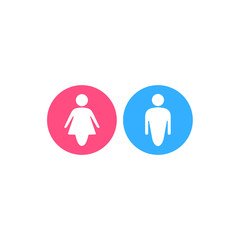 gender pink and blue icon vector on white background editable. Male and Female gender symbol. Man Woman sign. 