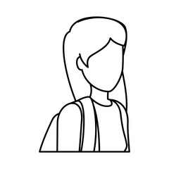 happy young woman with schoolbag