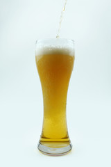 Full beer glass, A glass of cold beer macro photography, cool beer object