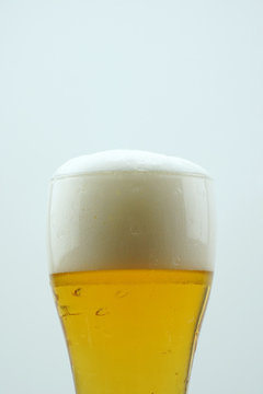 Full beer glass, A glass of cold beer macro photography, cool beer object
