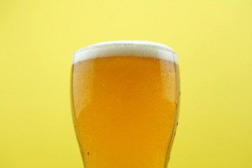 Full beer glass, A glass of cold beer macro photography, cool beer object