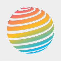 colorful circle line abstract logo vector illustration