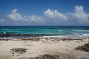 Fototapeta na wymiar Cozumel island in Quintana Roo, Mexico. Blue turquoise Caribbean sea. 