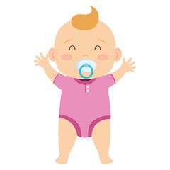 Obraz premium cute little baby girl with pacifier character