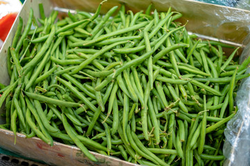 Box of fresh green beans