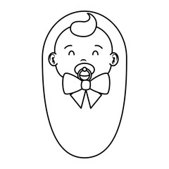 cute little baby boy with pacifier character