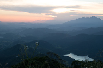 Fototapeta premium Beautiful sunset in the mountains of Petropolis, near Rio de janeiro, Brazil