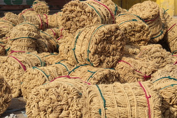 genus Corchorus is a long, soft, shiny vegetable fiber that can be spun into coarse, strong threads...