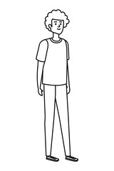 young and casual man character