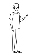 young and casual man character