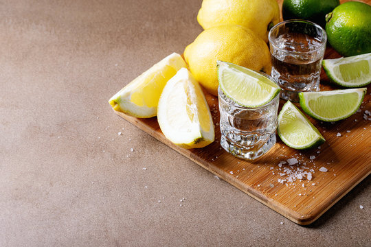 Tequila with salt and limes