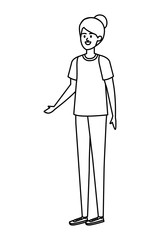 cute young woman avatar character