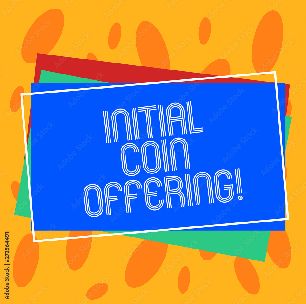 Poster conceptual hand writing showing initial coin offering. business photo showcasing is a type of crowd 
