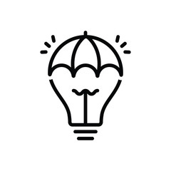 Black line icon for creative cleverness