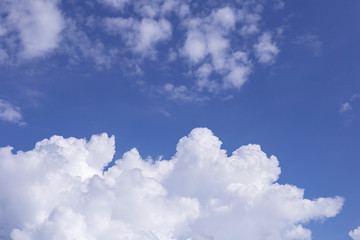 Blue sky and white clouds, rain clouds on sunny summer or spring day.