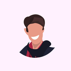 casual man face avatar business man smiling male cartoon character portrait flat white background