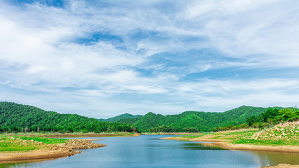 Lake and mountain in summer. - Mountain landscape.