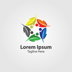 colorful leaf vector logo