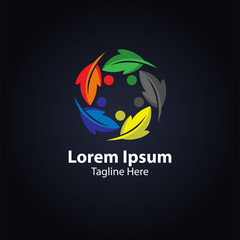 colorful leaf vector logo